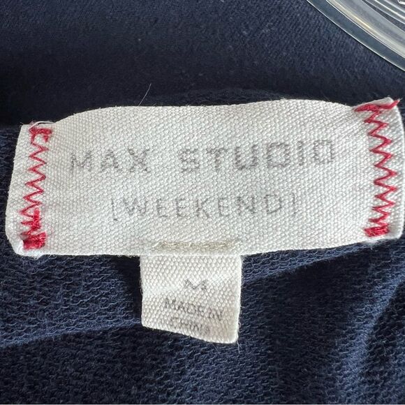 Max Studio Navy Blue Bell Three Quarter Sleeve Top Size M - Picture 4 of 10